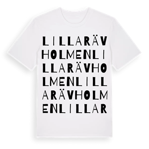 Lilla Rävholmen ordlek t-shirt – ekologisk bomull t-shirt från Pinshirt