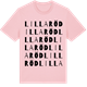 Pink Cotton t-shirt med Lilla Röd ordlek t-shirt