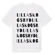White t-shirt med Lilla Skogsryd ordlek t-shirt