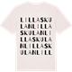 Vintage White t-shirt med Lilla Skulan ordlek t-shirt
