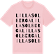 Pink Cotton t-shirt med Lilla Solberga ordlek t-shirt