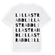 White t-shirt med Lilla Strand ordlek t-shirt