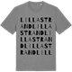 Mid Heather Gray t-shirt med Lilla Strand ordlek t-shirt