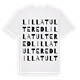 White t-shirt med Lilla Tultered ordlek t-shirt