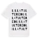 White t-shirt med Lilla Tultered ordlek t-shirt