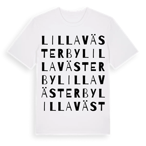 Lilla Västerby ordlek t-shirt – ekologisk bomull t-shirt från Pinshirt