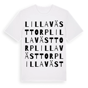 Lilla Västtorp ordlek t-shirt – ekologisk bomull t-shirt från Pinshirt