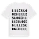 White t-shirt med Lilleskogen ordlek t-shirt