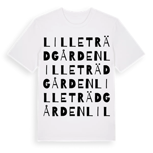 Lilleträdgården ordlek t-shirt – ekologisk bomull t-shirt från Pinshirt
