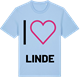 Blue Soul t-shirt med Jag älskar Linde t-shirt stort tryck