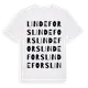 White t-shirt med Lindefors ordlek t-shirt