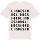 Vintage White t-shirt med Lindesborg ordlek t-shirt