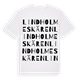 White t-shirt med Lindholmeskären ordlek t-shirt
