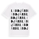 White t-shirt med Lindjärn ordlek t-shirt