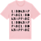 Pink Cotton t-shirt med Lindknappane ordlek t-shirt