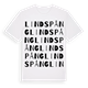White t-shirt med Lindspång ordlek t-shirt