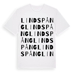Lindspång ordlek t-shirt – ekologisk bomull t-shirt från Pinshirt