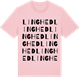 Pink Cotton t-shirt med Linghed ordlek t-shirt