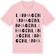 Pink Cotton t-shirt med Linhagen ordlek t-shirt