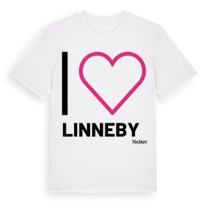 Jag älskar Linneby t-shirt stort tryck – ekologisk bomull t-shirt från Pinshirt