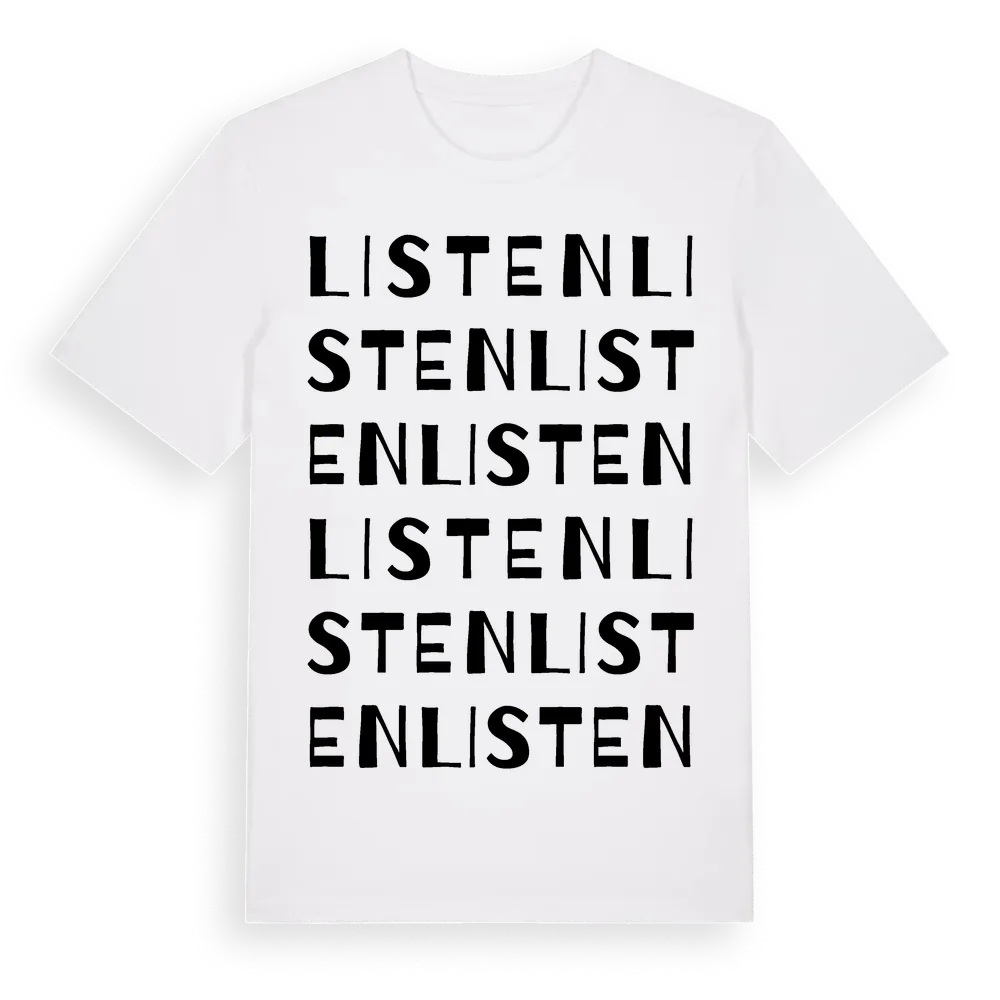 Listen ordlek t-shirt i miljö