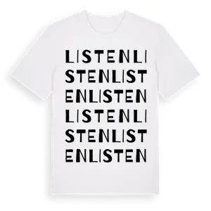 Listen ordlek t-shirt – ekologisk bomull t-shirt från Pinshirt