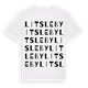 White t-shirt med Litsleby ordlek t-shirt