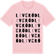 Pink Cotton t-shirt med Liveröd ordlek t-shirt
