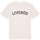 Vintage White t-shirt med Liveröd böjd t-shirt