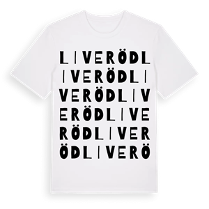 Liveröd ordlek t-shirt – ekologisk bomull t-shirt från Pinshirt