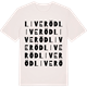 Vintage White t-shirt med Liveröd ordlek t-shirt