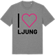 Mid Heather Gray t-shirt med Jag älskar Ljung t-shirt stort tryck