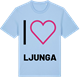 Blue Soul t-shirt med Jag älskar Ljunga t-shirt stort tryck