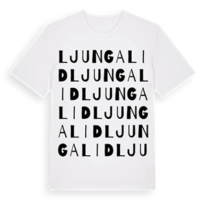 Ljungalid ordlek t-shirt – ekologisk bomull t-shirt från Pinshirt