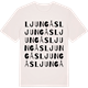 Vintage White t-shirt med Ljungås ordlek t-shirt