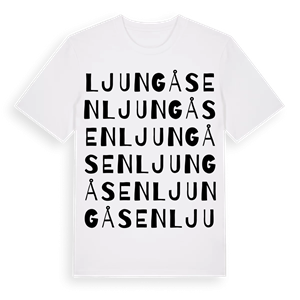Ljungåsen ordlek t-shirt – ekologisk bomull t-shirt från Pinshirt