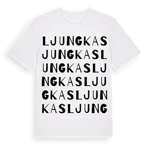 Ljungkas ordlek t-shirt – ekologisk bomull t-shirt från Pinshirt