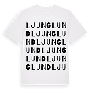 Ljunglund ordlek t-shirt – ekologisk bomull t-shirt från Pinshirt