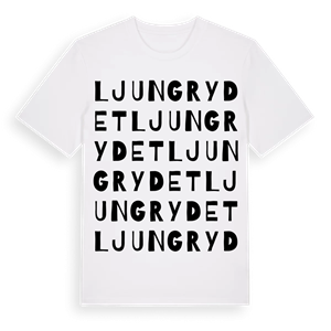 Ljungrydet ordlek t-shirt – ekologisk bomull t-shirt från Pinshirt