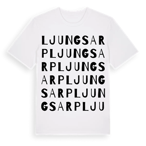 Ljungsarp ordlek t-shirt – ekologisk bomull t-shirt från Pinshirt