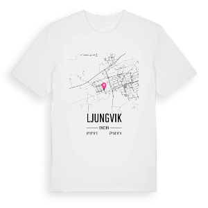 Ljungvik karta t-shirt – ekologisk bomull t-shirt från Pinshirt