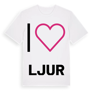Jag älskar Ljur t-shirt stort tryck – ekologisk bomull t-shirt från Pinshirt