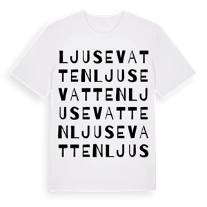 Ljusevatten ordlek t-shirt – ekologisk bomull t-shirt från Pinshirt