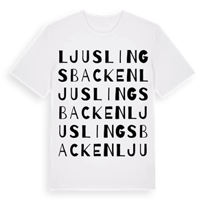 Ljuslingsbacken ordlek t-shirt – ekologisk bomull t-shirt från Pinshirt