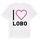 White t-shirt med Jag älskar Lobo t-shirt stort tryck