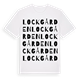 White t-shirt med Lockgården ordlek t-shirt