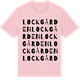 Pink Cotton t-shirt med Lockgården ordlek t-shirt