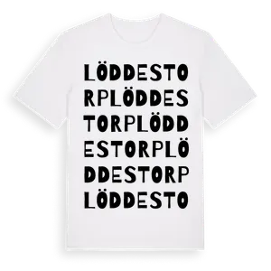 Löddestorp ordlek t-shirt – ekologisk bomull t-shirt från Pinshirt