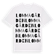White t-shirt med Lommagården ordlek t-shirt