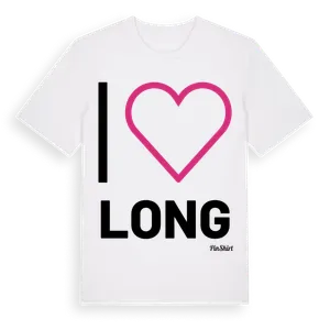Jag älskar Long t-shirt stort tryck – ekologisk bomull t-shirt från Pinshirt